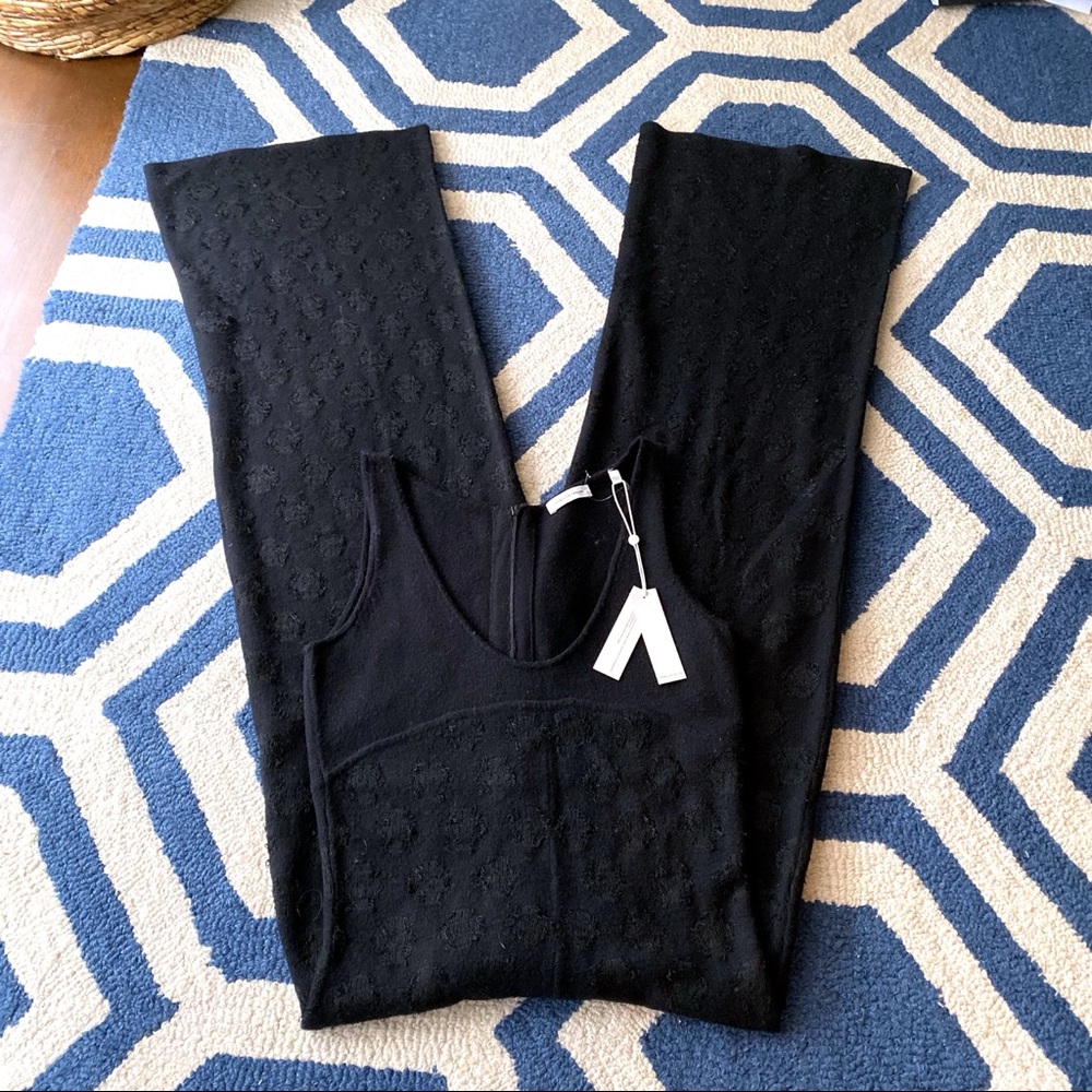 π€ REBECCA TAYLOR TALL BLACK SWISS DOT WOOL BLEND DOILY KNIT JUMPSUIT! - Picture 5 of 14